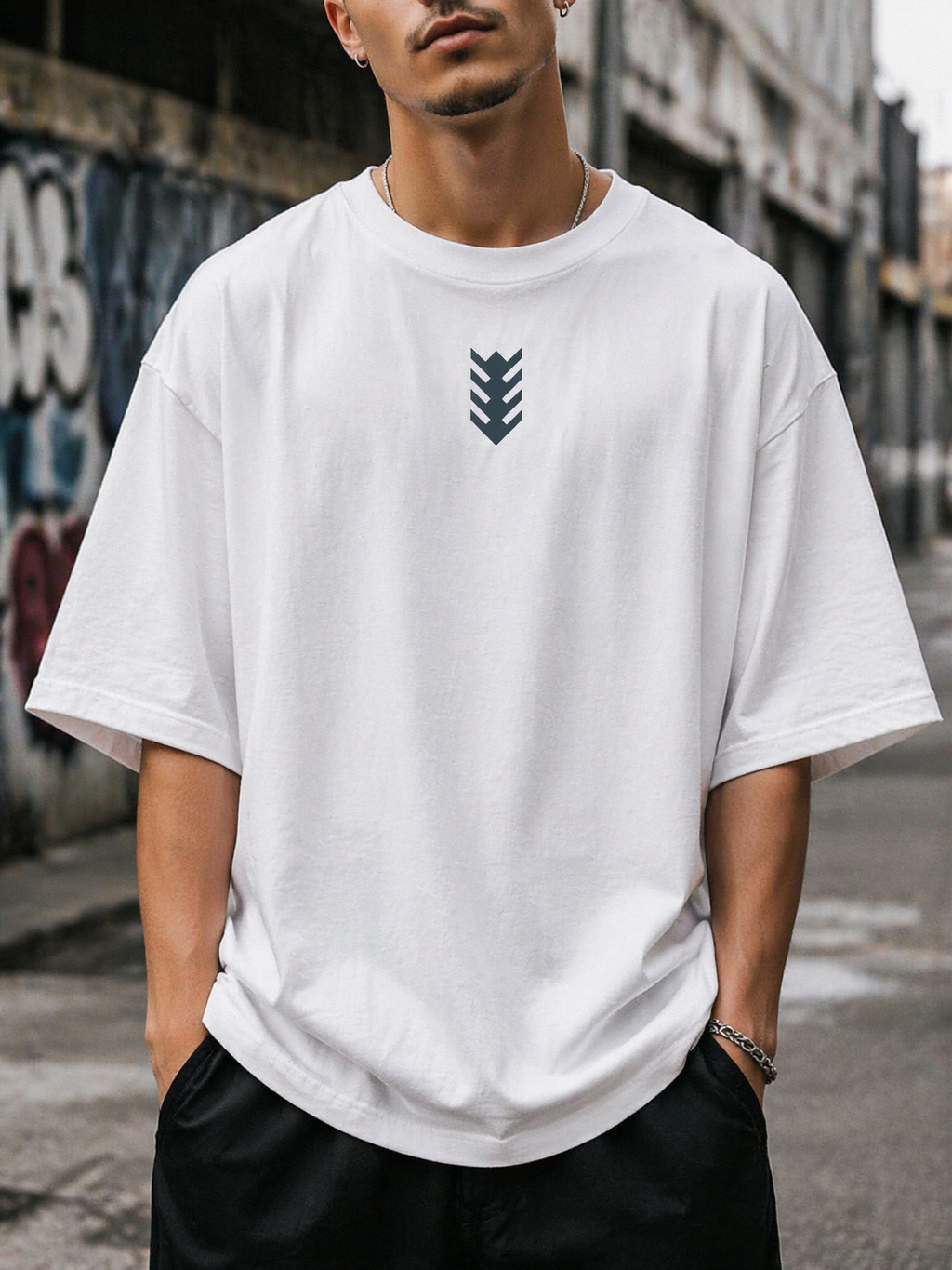 Hayat Ağacı Motifli Sonsuzluk Temalı Oversize Tişört