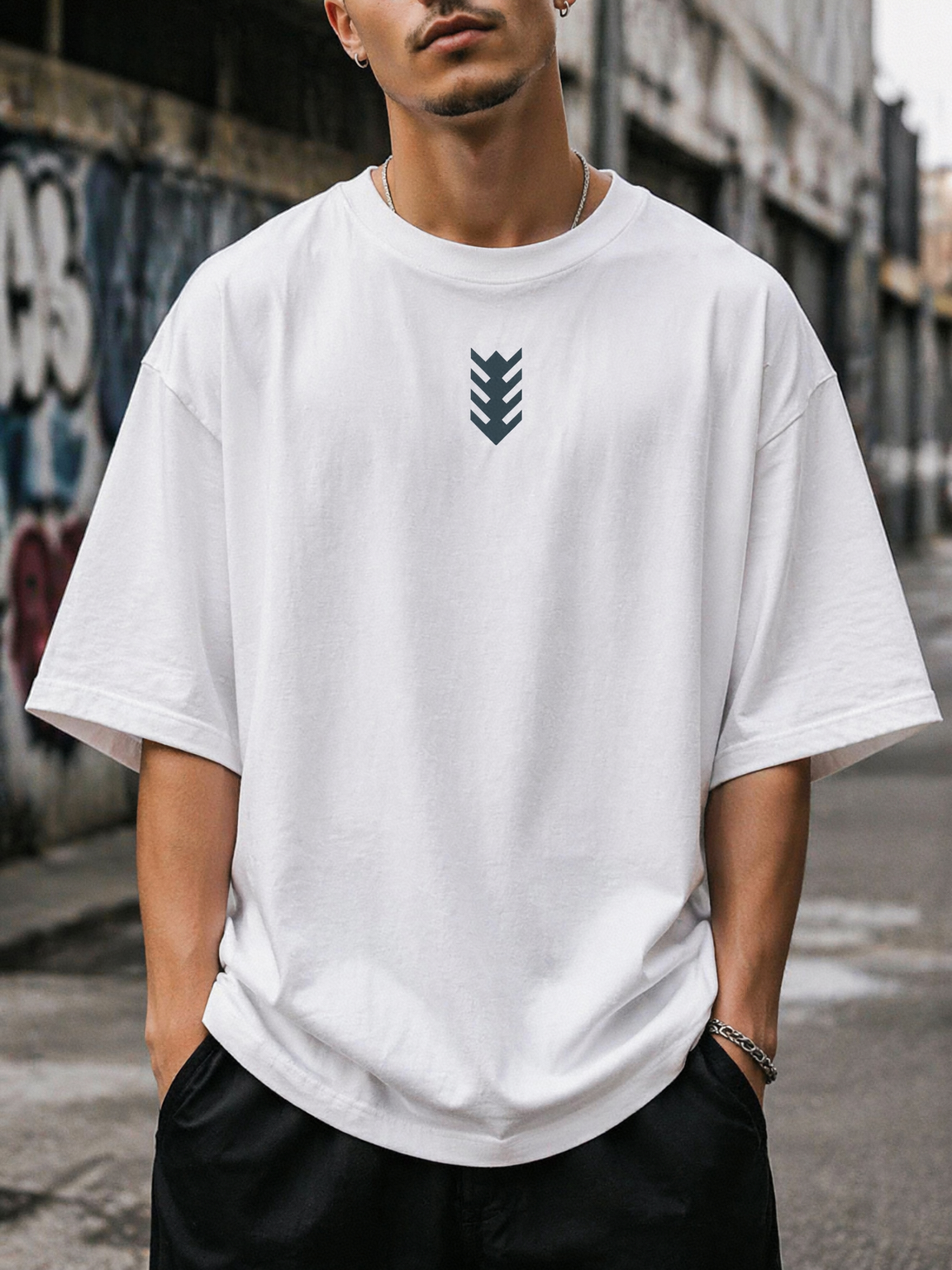 Hayat Ağacı Motifli Sonsuzluk Temalı Oversize Tişört
