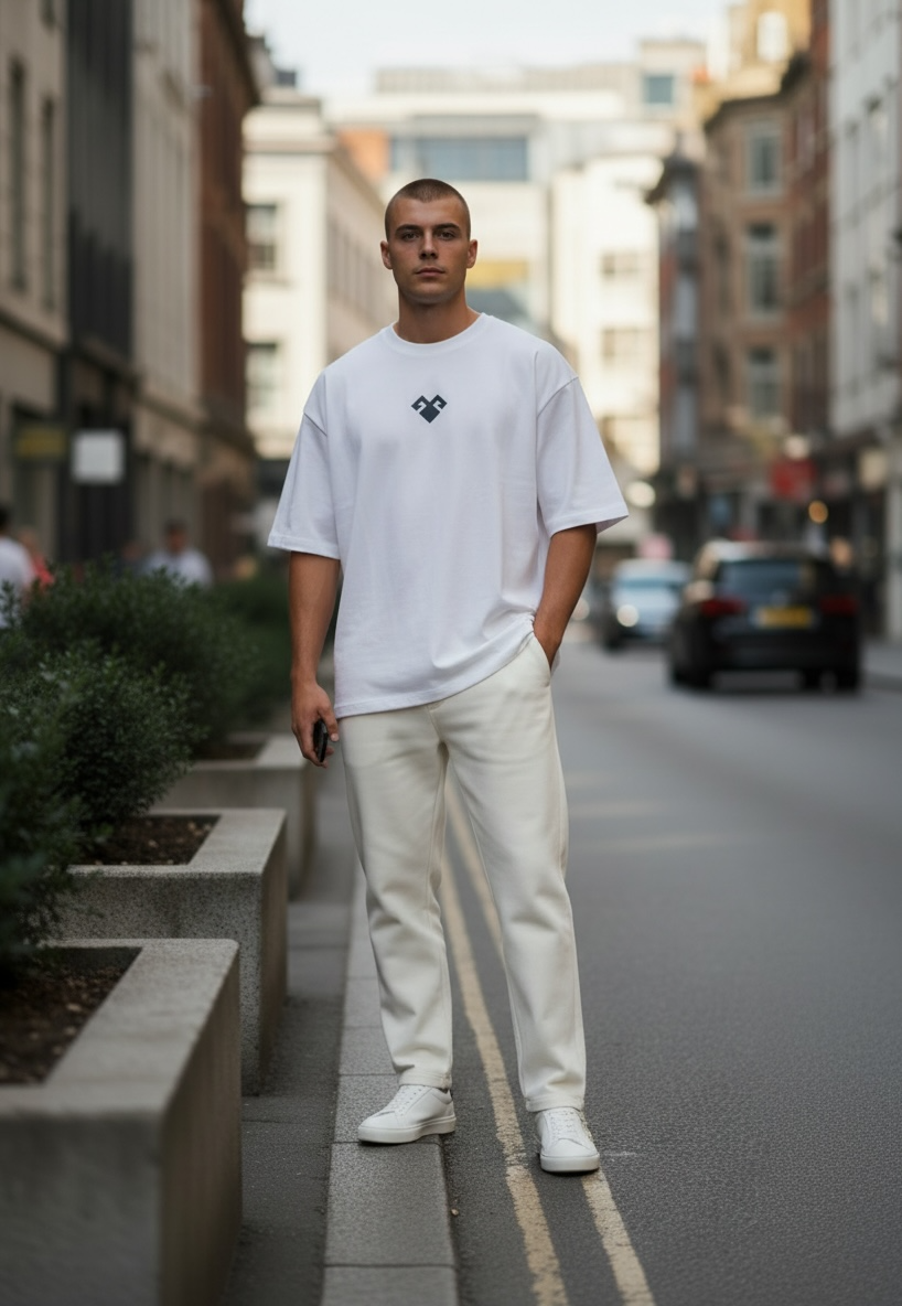 Koç Boynuzu Motifli Güç Temalı Oversize Tişört