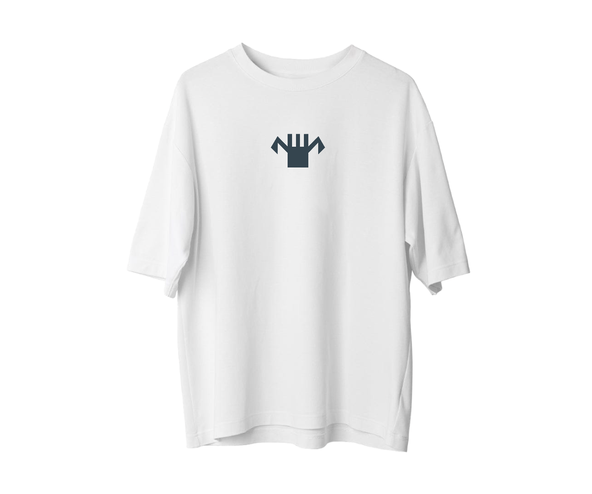 Tarak Motifli Koruma Temalı Oversize Unisex Tişört